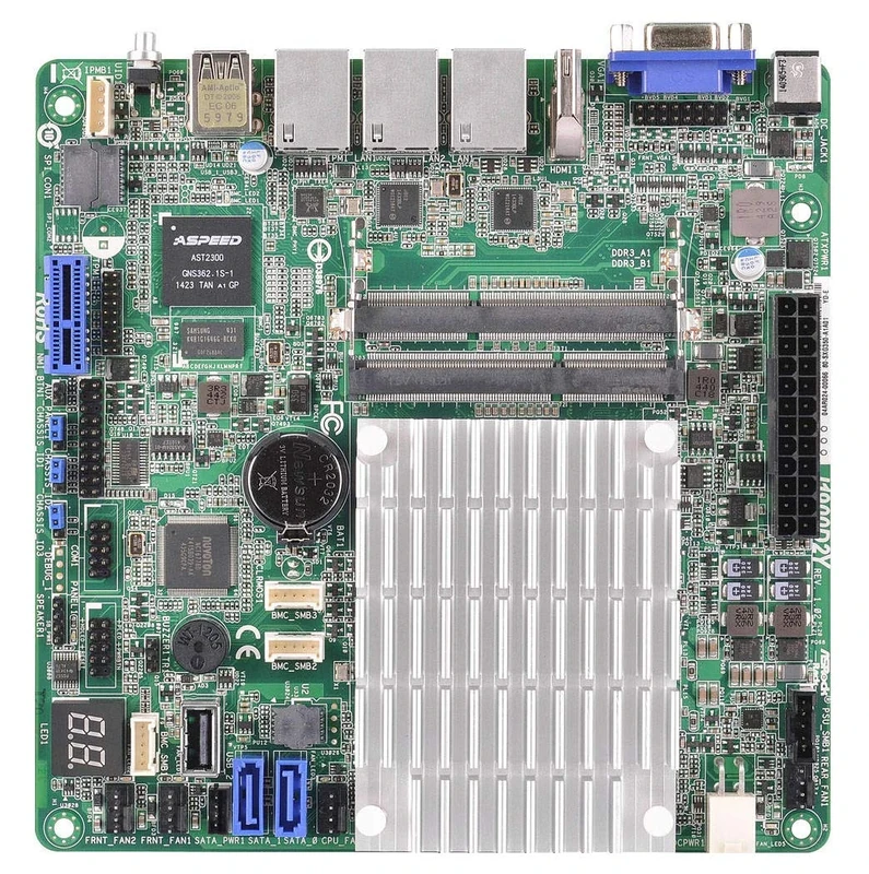 ASRock Rack J1900D2Y Mini ITX Server Motherboard - Black/Green