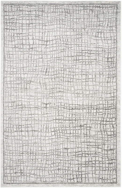 Safavieh Adirondack Collection ADR103B Silver and Ivory Modern Distressed Area Rug (6' x 9')