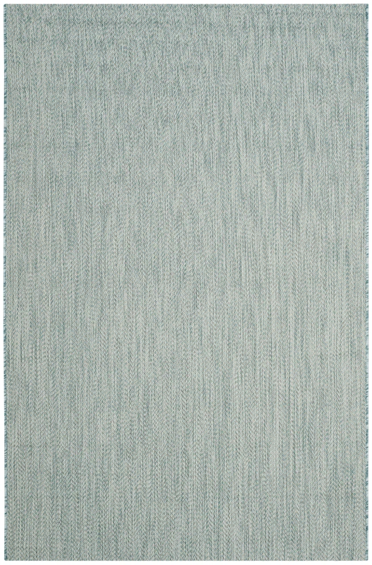 Safavieh Contemporary Rug for Living Room, Dining Room, Bedroom - Courtyard Collection, Short Pile, in Blue Grey, 160 X 231 cm