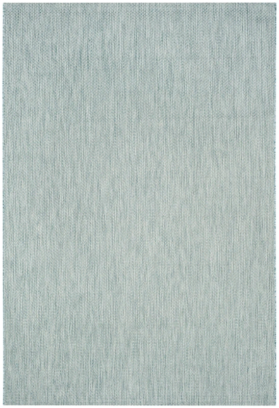 Safavieh Contemporary Indoor/Outdoor Woven Rectangle Area Rug, Courtyard Collection, CY8521, in Aqua / Grey, 201 X 290 cm for Garden, Patio or Any Outdoor Space