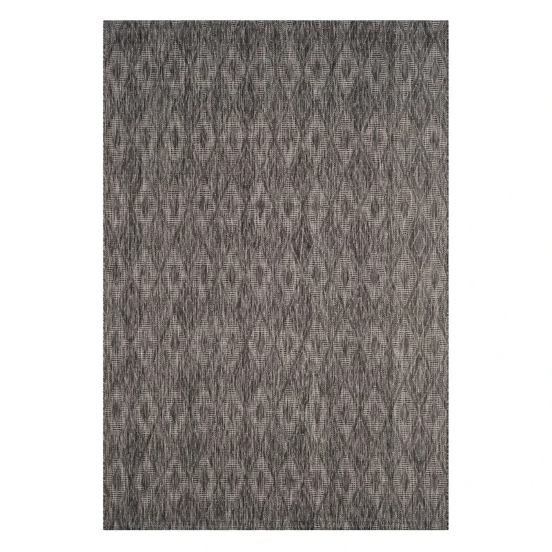 Safavieh Contemporary Indoor/Outdoor Woven Rectangle Area Rug, Courtyard Collection, CY8522, in Black / Black, 122 X 170 cm for Garden, Patio or Any Outdoor Space