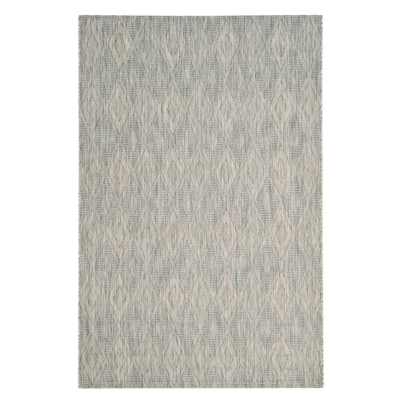 Safavieh Contemporary Indoor/Outdoor Woven Rectangle Area Rug, Courtyard Collection, CY8522, in Grey / Grey, 79 X 152 cm for Garden, Patio or Any Outdoor Space