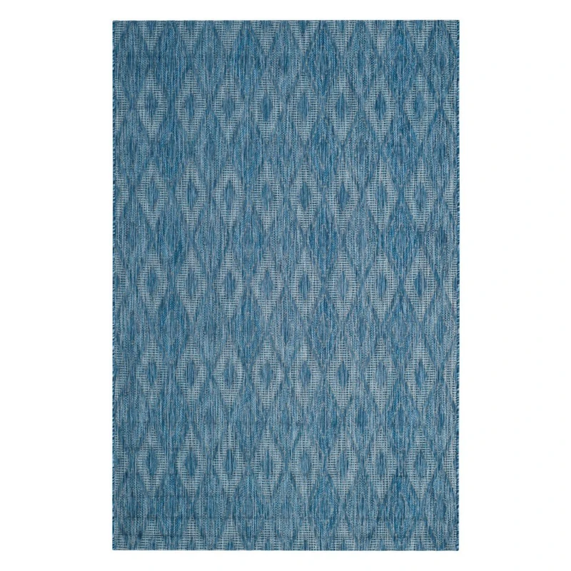 Safavieh Contemporary Indoor/Outdoor Woven Rectangle Area Rug, Courtyard Collection, CY8522, in Navy / Navy, 122 X 170 cm for Garden, Patio or Any Outdoor Space