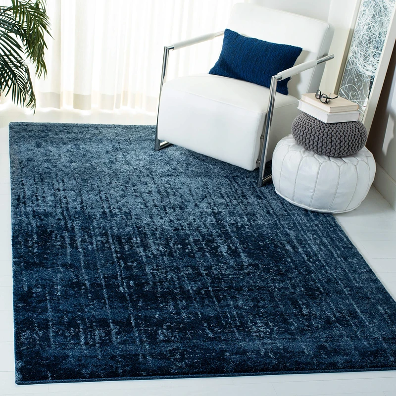 Safavieh Contemporary Indoor Woven Rectangle Area Rug, Retro Collection, RET2770, in Light Blue / Blue, 122 X 183 cm for Living Room, Bedroom or Any Indoor Space