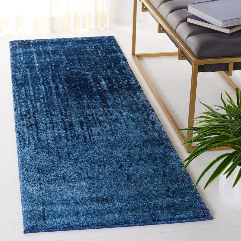 Safavieh Contemporary Indoor Woven Runner Area Rug, Retro Collection, RET2770, in Light Blue / Blue, 69 X 213 cm for Living Room, Bedroom or Any Indoor Space