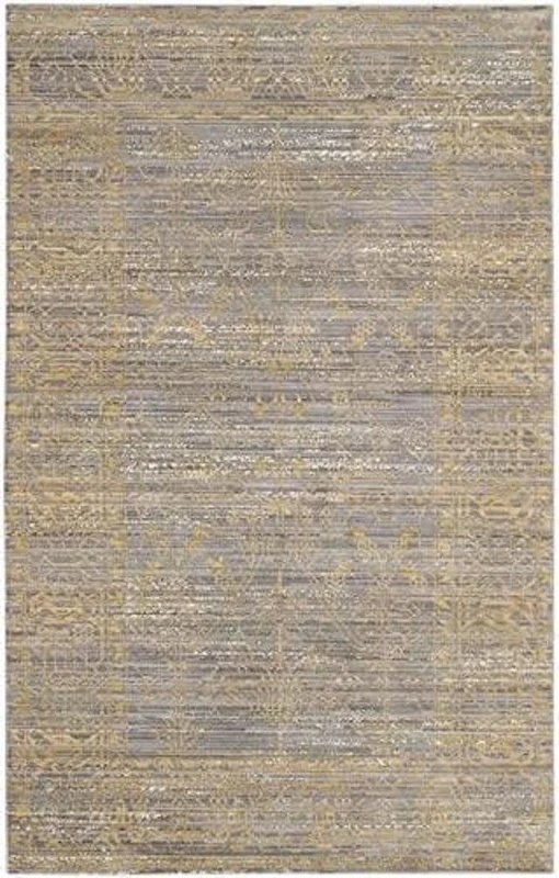 Safavieh Craft Art-Inspired Indoor Woven Rectangle Area Rug, Valencia Collection, VAL104, in Grey / Gold, 91 X 152 cm for Living Room, Bedroom or Any Indoor Space