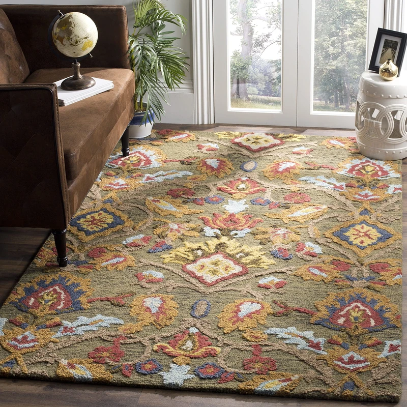 Safavieh Contemporary Rug for Living Room, Dining Room, Bedroom - Blossum Collection, Short Pile, in Multi, 152 X 229 cm