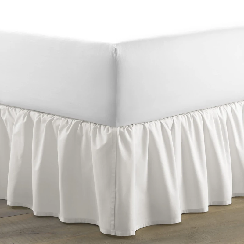 Laura Ashley Home Solid Ruffled Bedskirt, King, White