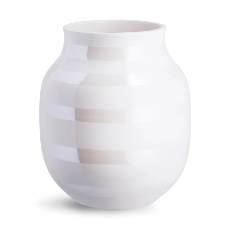 Omaggio Vase H 20cm Pearly White/H 20cm / Ø 16cm/Every Piece is Unique
