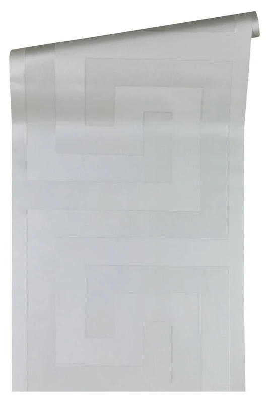A.S. Création Plain Wallpaper Versace 3 Non-Woven Wallpaper 10.05 m x 0.70 m Silver Made in Germany 935235 93523-5