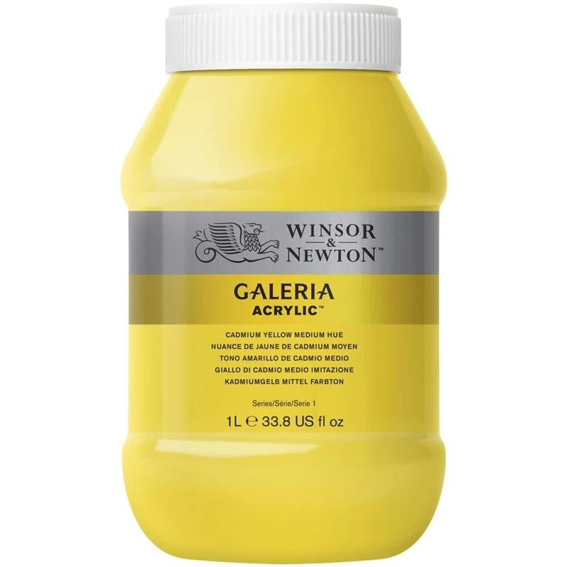 Winsor & Newton Galeria Acrylic, Kadmiumgelb Mittel, 1000ml - Acrylfarbe