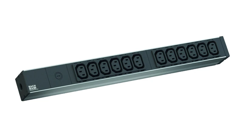 Bachmann 19 inch 1HE PDU - 12 x C13 Sockets - Aluminium