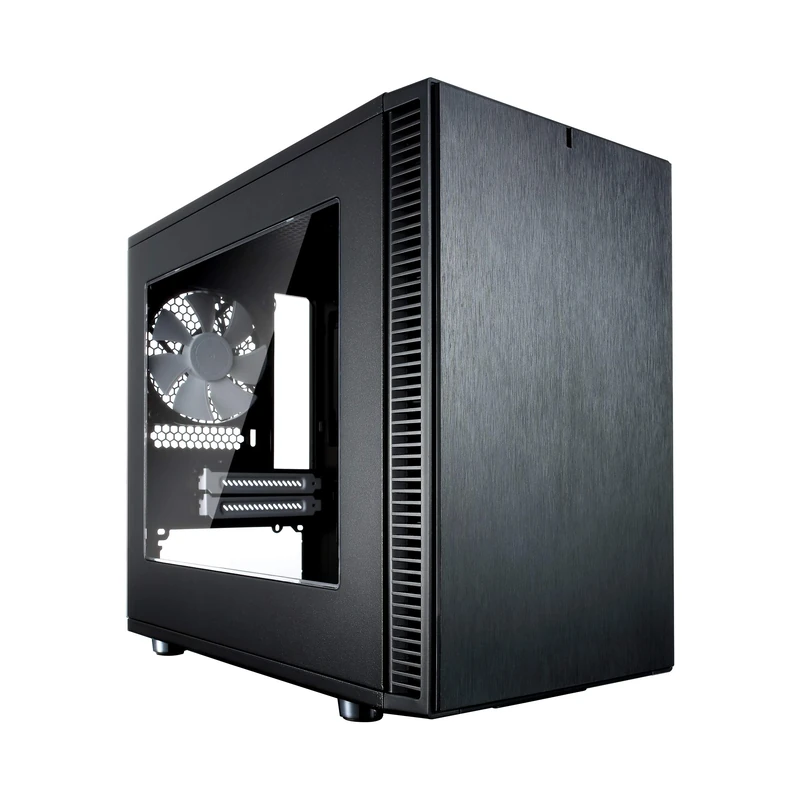 Fractal Design Nano S Window - Mini Tower Computer Case - ITX - Optimized for High Airflow and Silent Computing with ModuVent Technology,2x Fractal Design Dynamic X2 GP-14 Fans included -Black Window