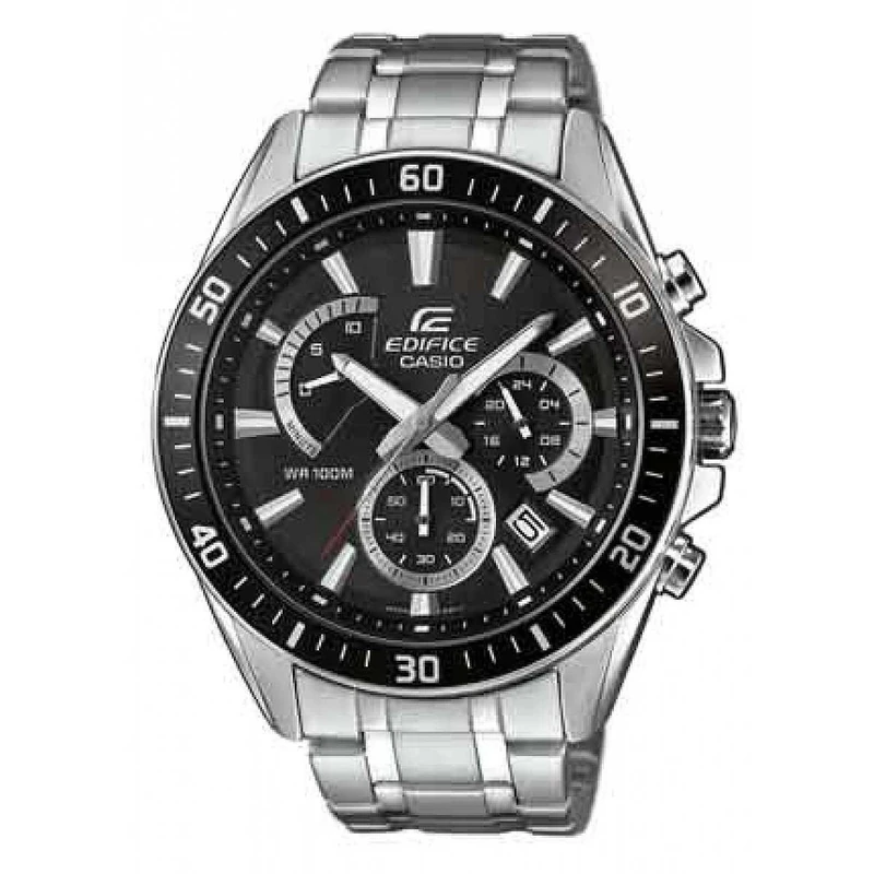 Casio Mens Quartz Watch, Chronograph Display and Stainless Steel Strap EFR-552D-1AVUEF,Black One Size