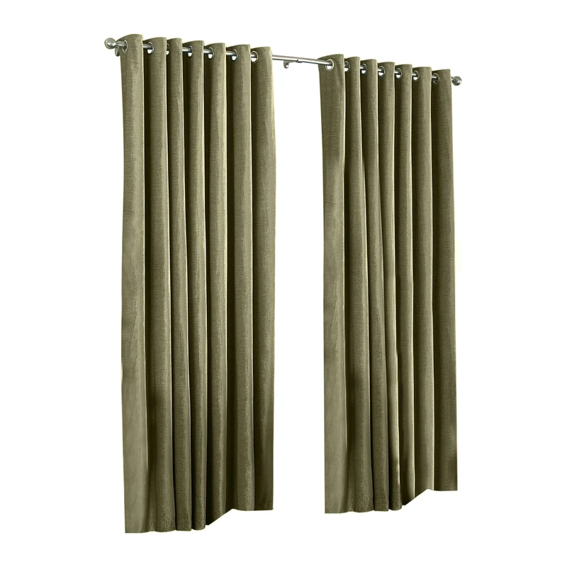 Riva Paoletti Wellesley Mocha Eyelet Curtains 66 cm x 72 cm (168 x 183 cm), Polyester, 66x72 (168x183cm)