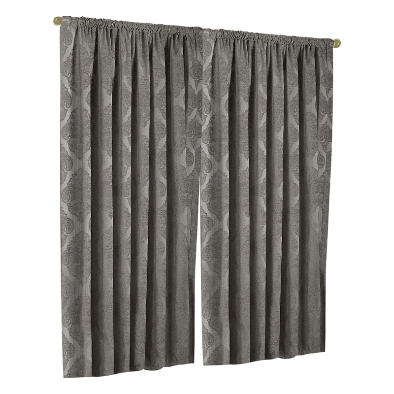 Riva Paoletti Winchester Pencil Pleat Curtains (Pair) - Mocha Brown, Polyester - 90" x 90" (229 x 229cm)