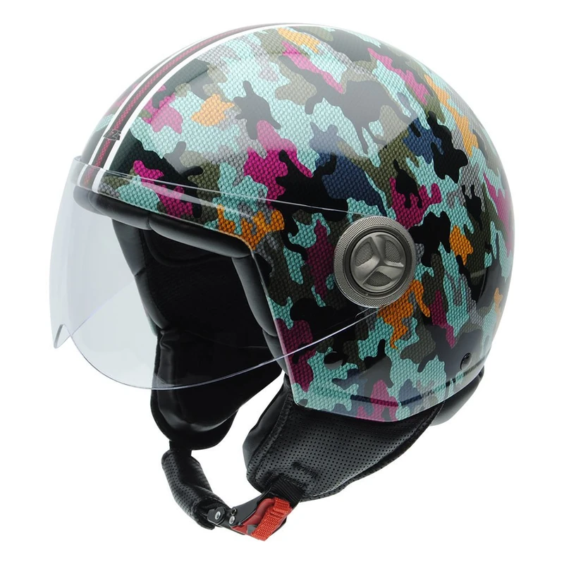 NZI Zeta Graphics Motorcycle Helmet, Safari, 58