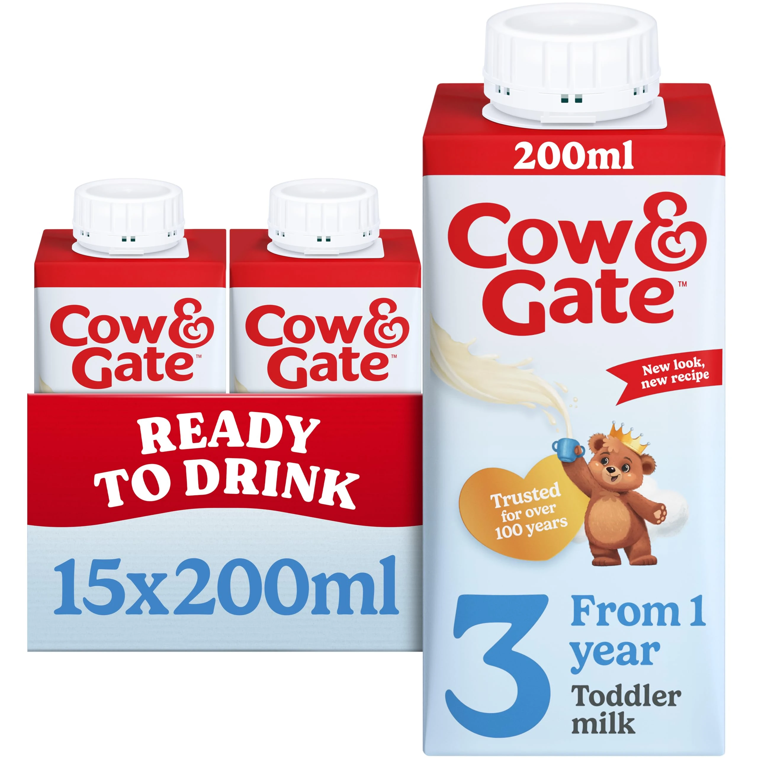Cow and Gate 1 to 2 Years Growing Up Milk 200 ml (Pack of 15)