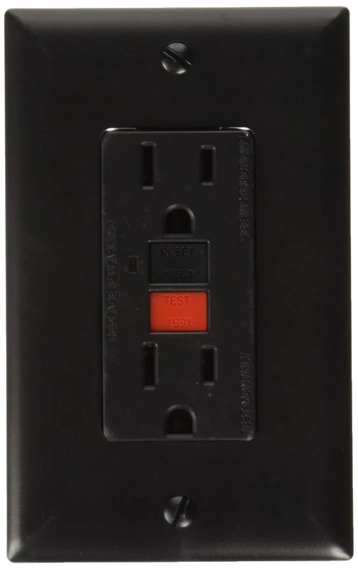 RV Designer S807, Dual Outlet GFCI with Cover Plate, Black, AC Electrical