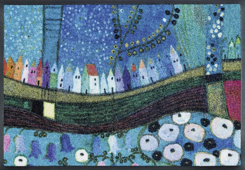 Wash&Dry Door Mat, Acrylic, Multicoloured, 75x120x0.7 cm