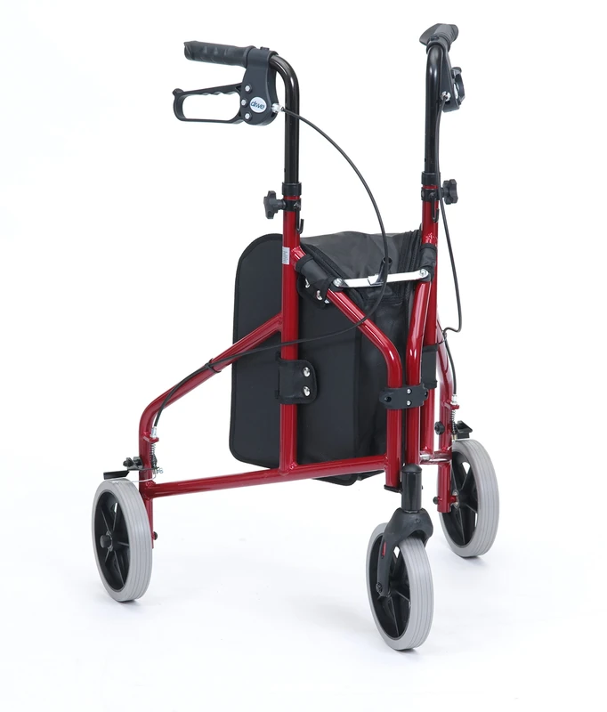 Drive Devilbiss Red Lightweight Aluminium Tri-Walker with Vinyl Bag