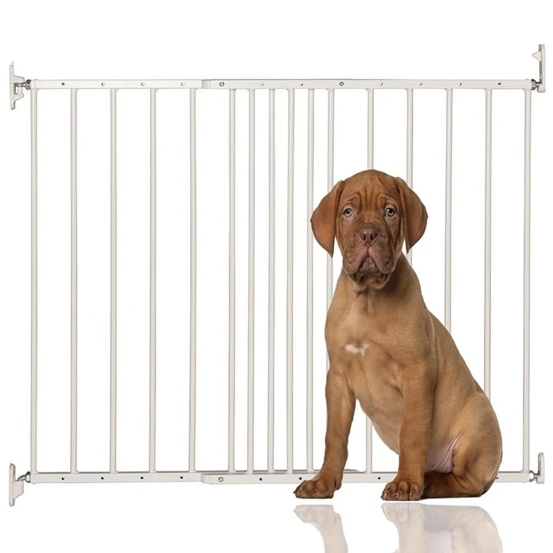 Safetots Extending Metal Pet Safety Gate, 62.5cm - 106.8cm, White, Dog Stair Gate, Safety Barrier for Puppy