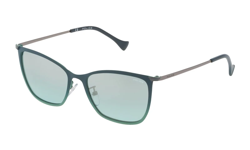 Police Women's Rival 11 Sunglasses, Semi Matt Water Green, 53mm
