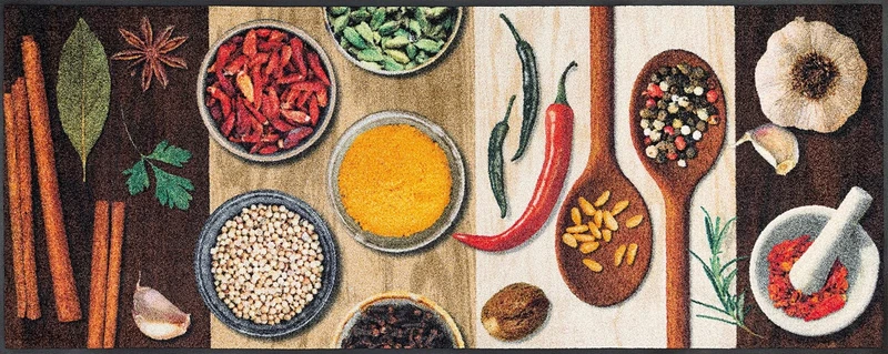 Wash + Dry 078609 Hot Spices Acrylic Floor Mat 75 x 190 x 0.7 cm, Multi-Coloured
