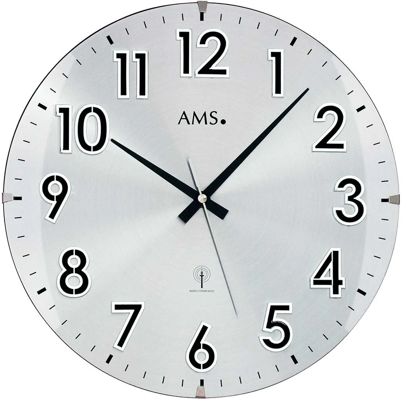 AMS Uhrenfabrik Clock, Silver, 32 x 4 x 277 cm