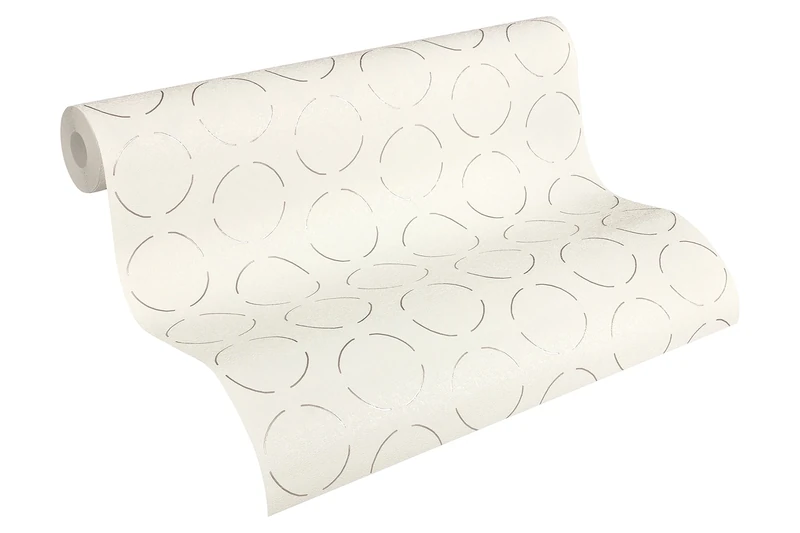 Architects AP 2000 Design by F.A. Porsche Series Circles Paper Wallpaper 10.05 x 0.53 m Metallic White 960641, White, 960642