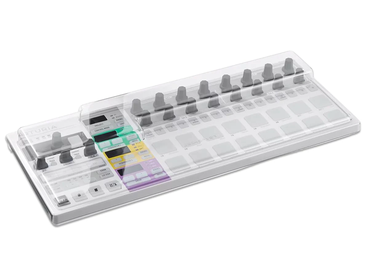 Decksaver LE Cover for Arturia Beatstep Pro - Super-Durable Polycarbonate Protective lid in Smoked Clear Colour, Made in The UK - The Producers' Choice for Unbeatable Protection