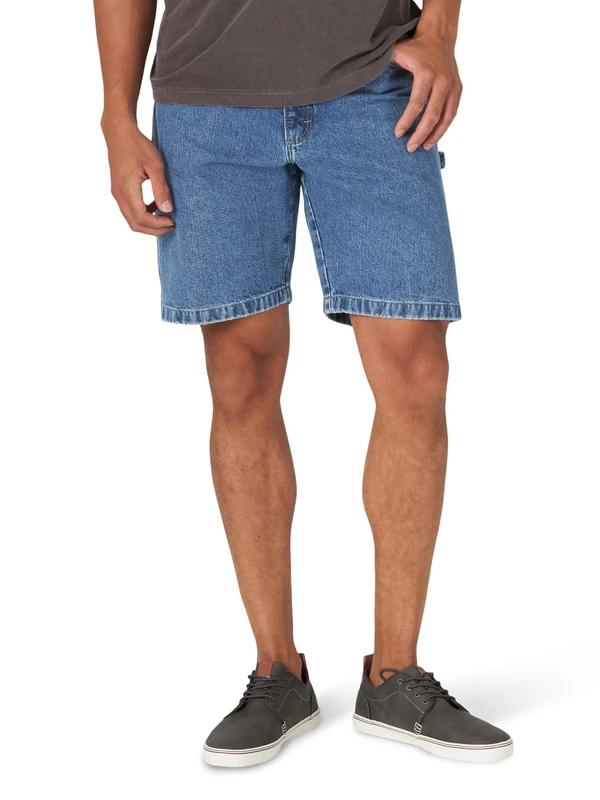 Wrangler Authentics Men's Loose Fit Carpenter Short Cargo, Antique Stonewash, 36