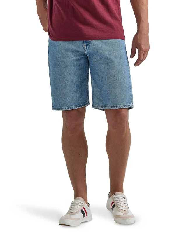 Wrangler Authentics Men's Classic Relaxed Fit Five Pocket Jean Short Denim, Light Stonewash, 40