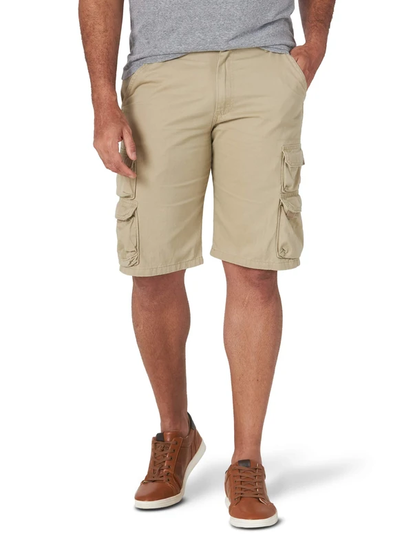 Wrangler Authentics Men's Premium Twill Cargo Short优质斜纹工装短裤프리미엄 트윌 카고 반바지pantalón Corto Sarga De Alta Calidad.شورت قطني مريح فاخر ذو جيوبמכנסי דגמ"ח קצרים מבד טוויל פרימיום, Camel, 32