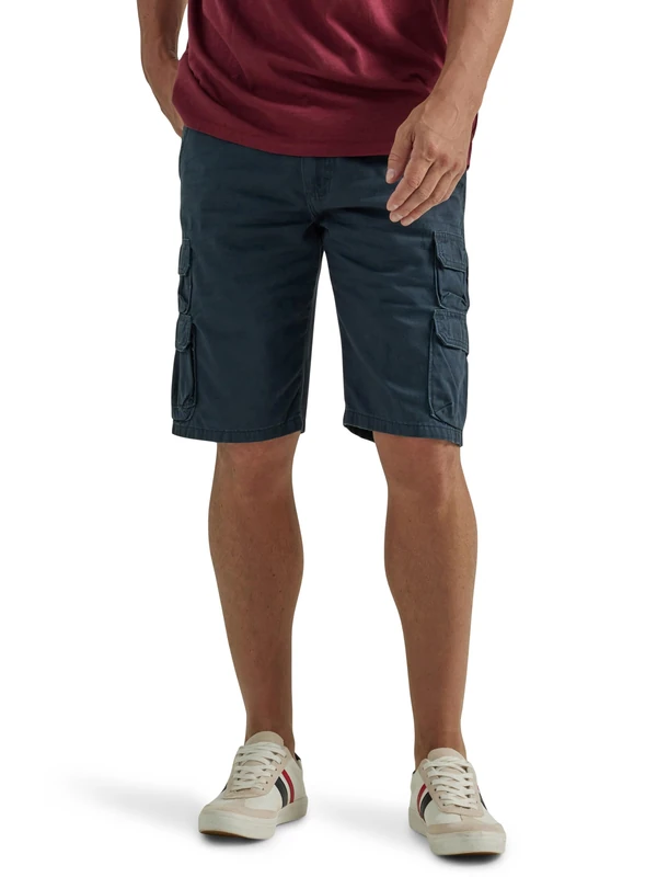 Wrangler Authentics Men's Premium Twill Cargo Short优质斜纹工装短裤프리미엄 트윌 카고 반바지pantalón Corto Sarga De Alta Calidad.מכנסי דגמ"ח קצרים מבד טוויל פרימיוםشورت قطني مريح فاخر ذو جيوب, Midnight, 32 - Image 1