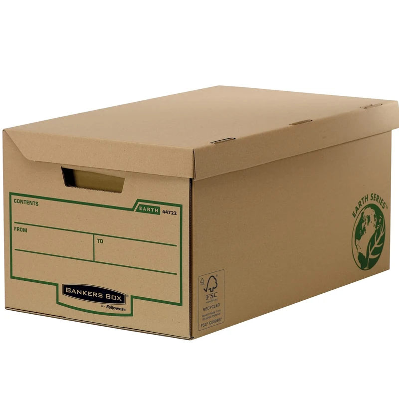 Bankers Box 4472205 Archive Box Large with Hinged Lid - 10 Pack
