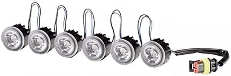 HELLA 2PT 177 696-721 LED-Daytime Running Light Set - LEDayFlex - 24/12V - Round - Fitting - Lens Colour: Crystal clear - Cable: 120mm - Vehicle Front - Set