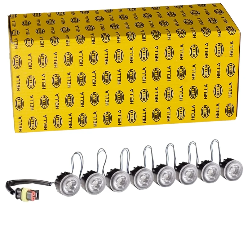 HELLA 2PT 177 696-771 LED-Daytime Running Light Set - LEDayFlex - 24/12V - Round - Fitting - Lens Colour: Crystal clear - Cable: 120mm - Vehicle Front - Set