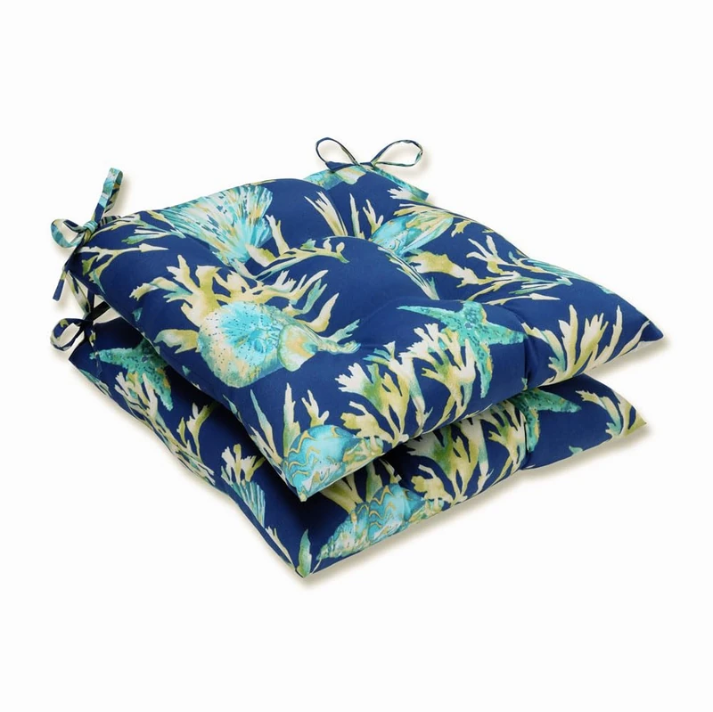 Pillow Perfect Outdoor/Indoor Daytrip Pacific Wrought Iron Seat Cushion (Set of 2)