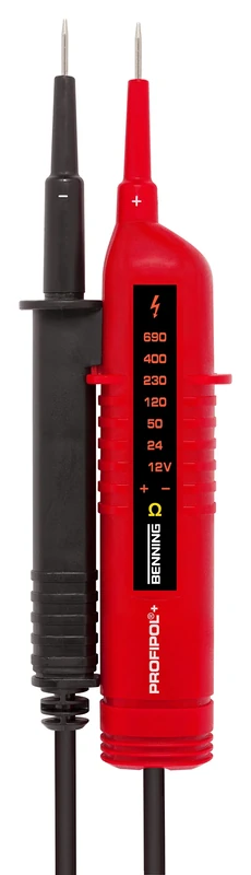 Benning 020023 "Profipol+" Voltage/Continuity Tester, Red/Black