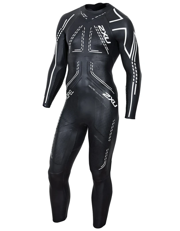 2XU Propel Men's Sub Suit, mens, 2XUMW3811C-BLK-WHT-L, black/white, L