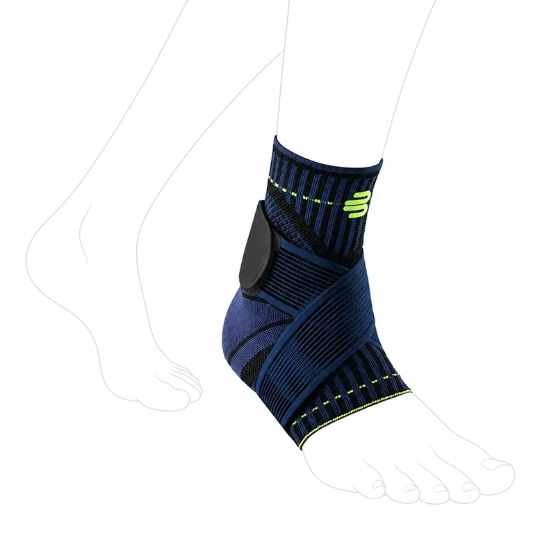 BAUERFEIND, 1 Unisex Ankle Support for Sports, Right Ankle Brace, For Ball Sports, Physical Activities, Stabilization, With Level Strap System, Size: M, Black, 11419401170612