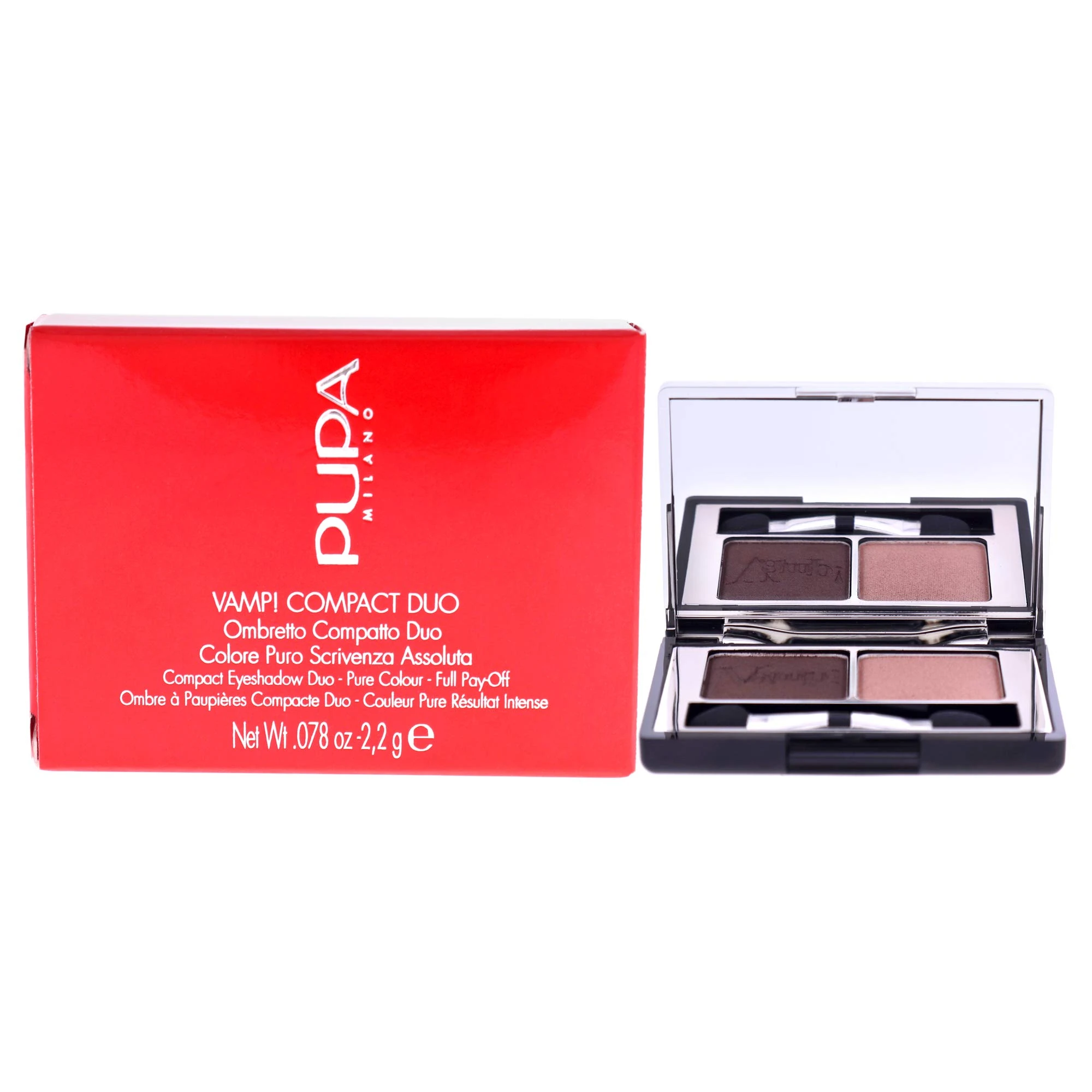 PUPA Milano Vamp! Compact Eyeshadow Duo, Bronze Amber 2.2 g