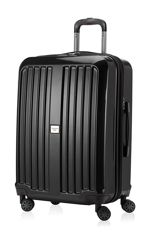 HAUPTSTADTKOFFER - X-Berg - Luggage Suitcase Hardside Spinner Trolley 4 Wheel Expandable TSA, 65 cm, 90 Liter, Black Glossy