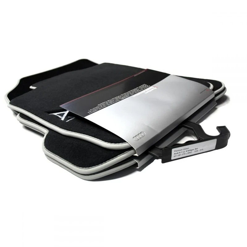 Audi 8X1061270LMNO Premium Textile Door Mat Front/Rear Black/Silver Grey A1/S1 Pack of 4
