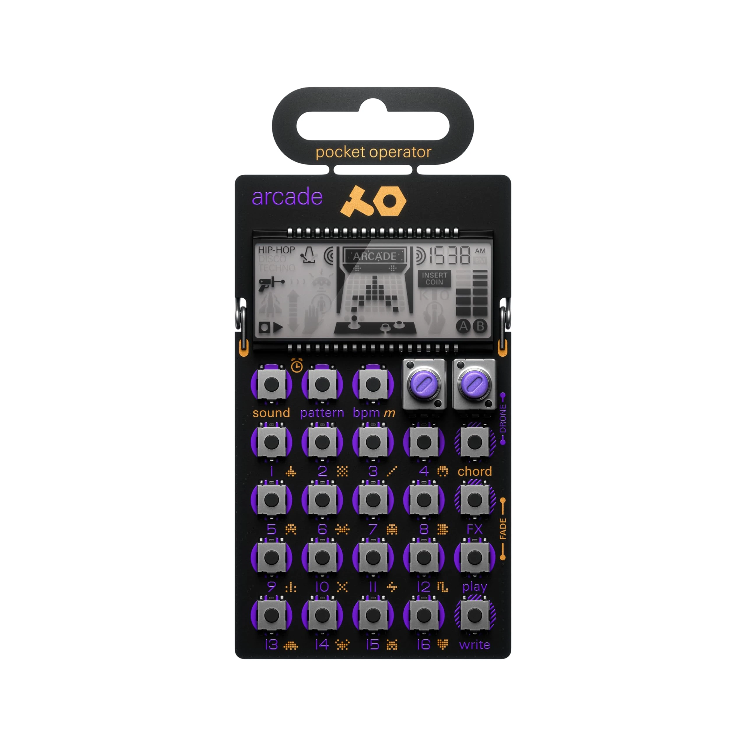 Teenage Engineering PO-20 Arcade Pocket Operator - 8-bit Arcade Synthesizer/Sequencer, perfect for chiptune