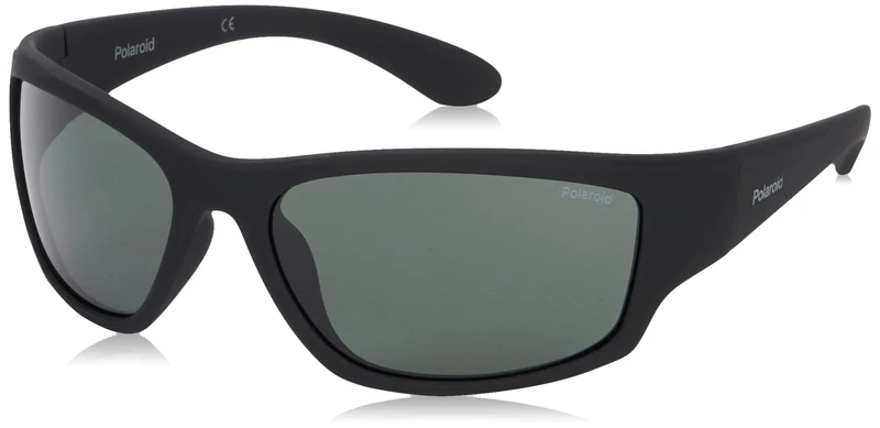 Polaroid Men PLD 7005/S RC YYV 63 Sunglasses, Black Rubber/Green Pz