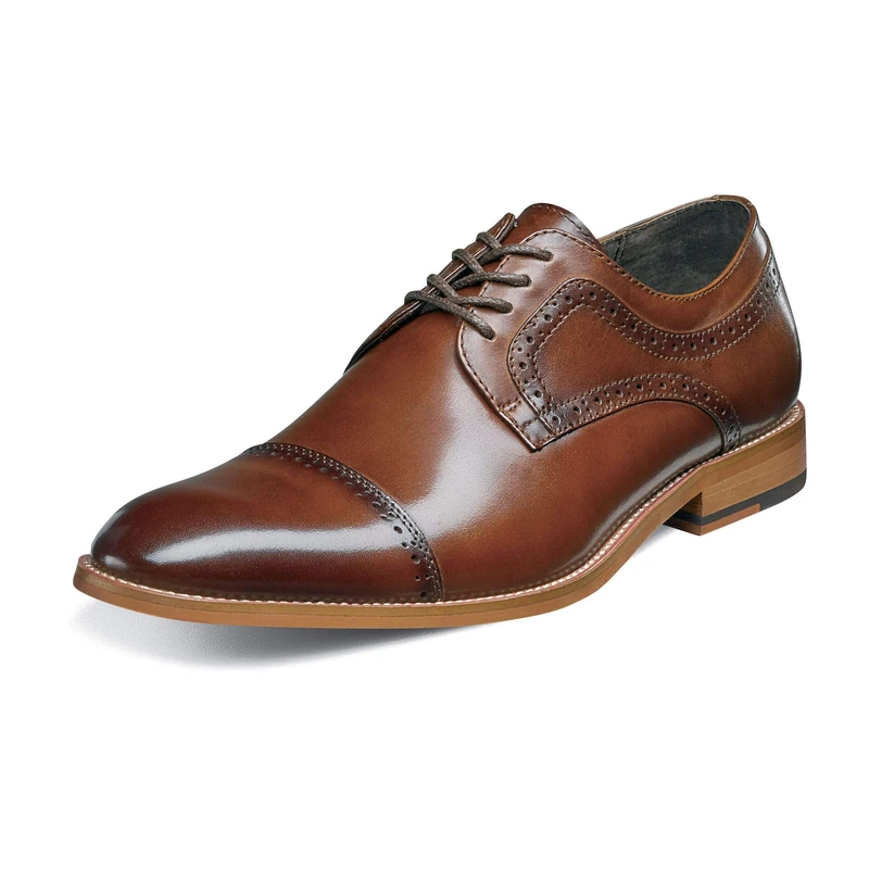 Stacy Adams Men's Dickinson Cap Toe Oxford, Cognac, 8.5 UK