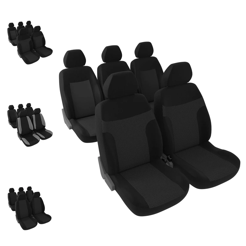 DBS - Car Seat Covers | Protective Covers - Car/Car - 5 Single Seats - Black + White - Universal - Non-Slip - Washable