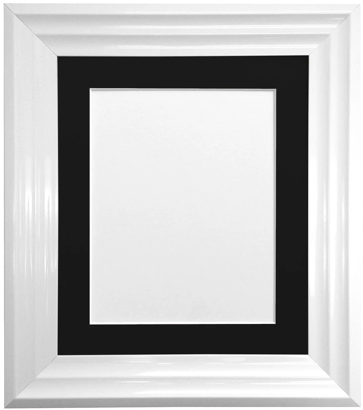 FRAMES BY POST Firenza White Picture Photo Frame with Black Mount Plastic Glass 24"x20" Pic Size 20"x16"